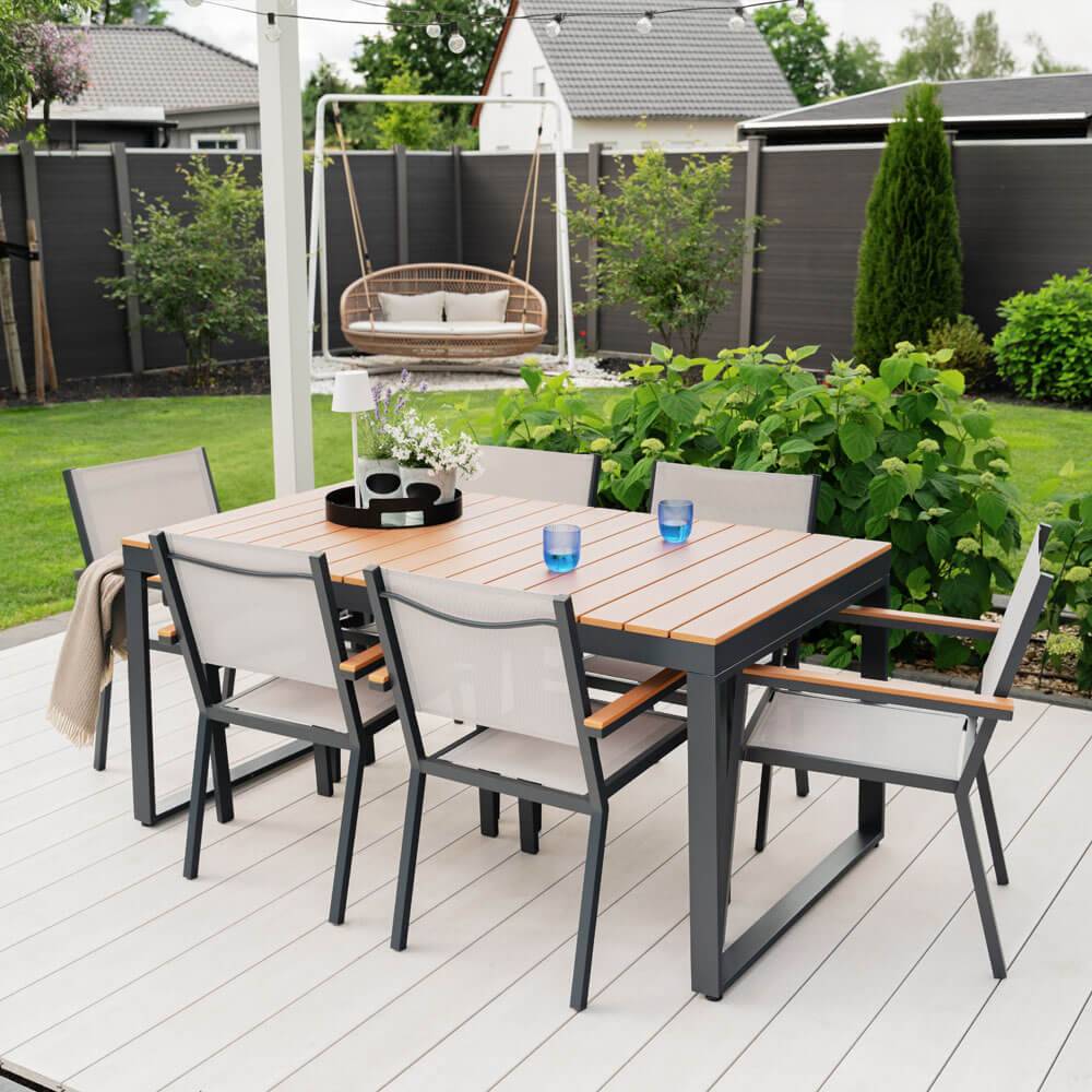 Home Deluxe - HOME DELUXE Ensemble de jardin SIERA SEDIA en aluminium robuste | Meubles de jardin, salon de jardin, table de balcon, meubles de terrasse - Image 3