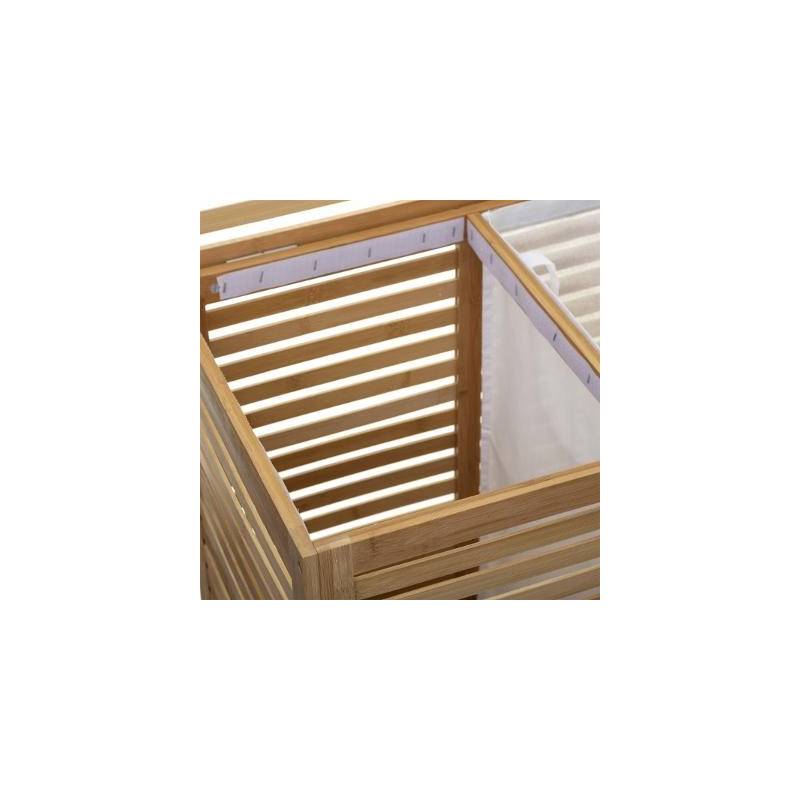 Importdistrib - Panier à linge double en bambou Sicela 5five - Imagen 4