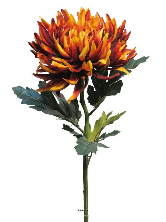 Chrysanthème artificiel, H 63 cm Orange - BEST - couleur: Orange - Image 3
