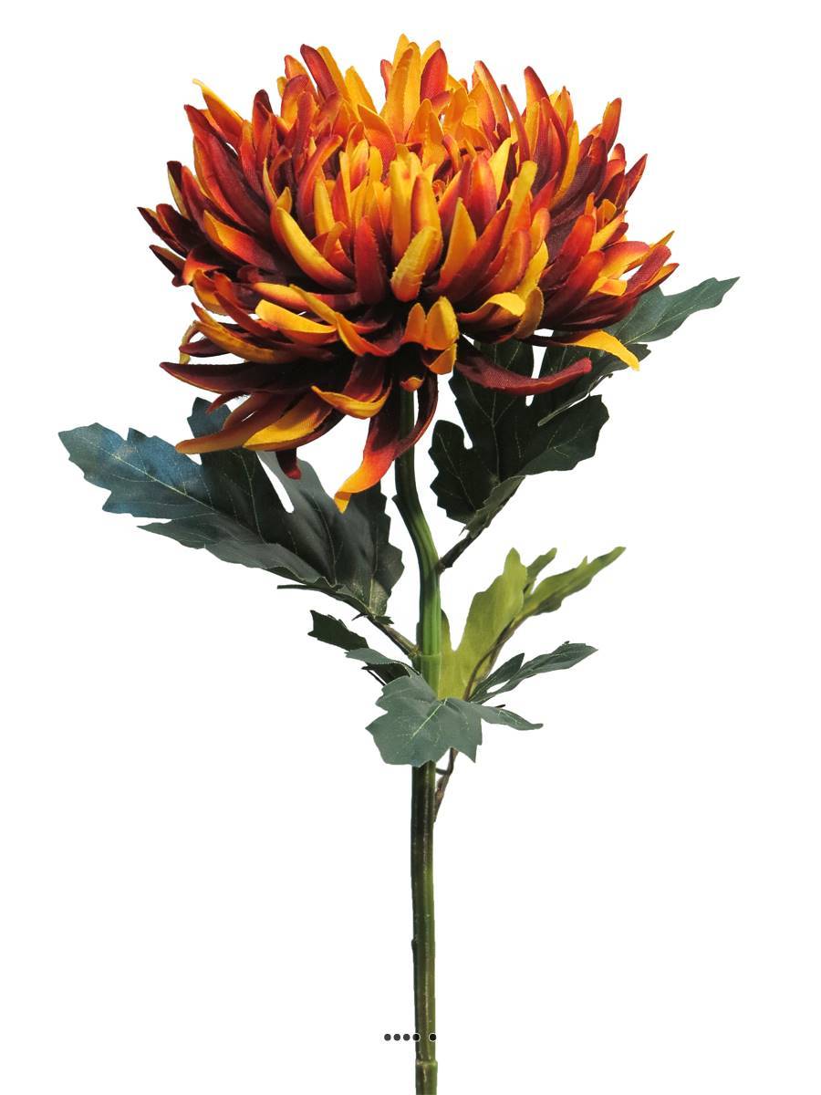 Chrysanthème artificiel, H 63 cm Orange - BEST - couleur: Orange - Image 3