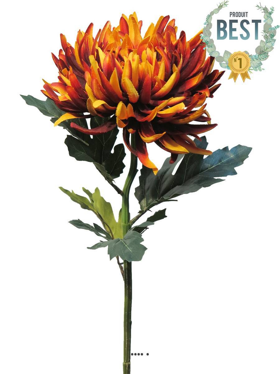 Chrysanthème artificiel, H 63 cm Orange - BEST - couleur: Orange