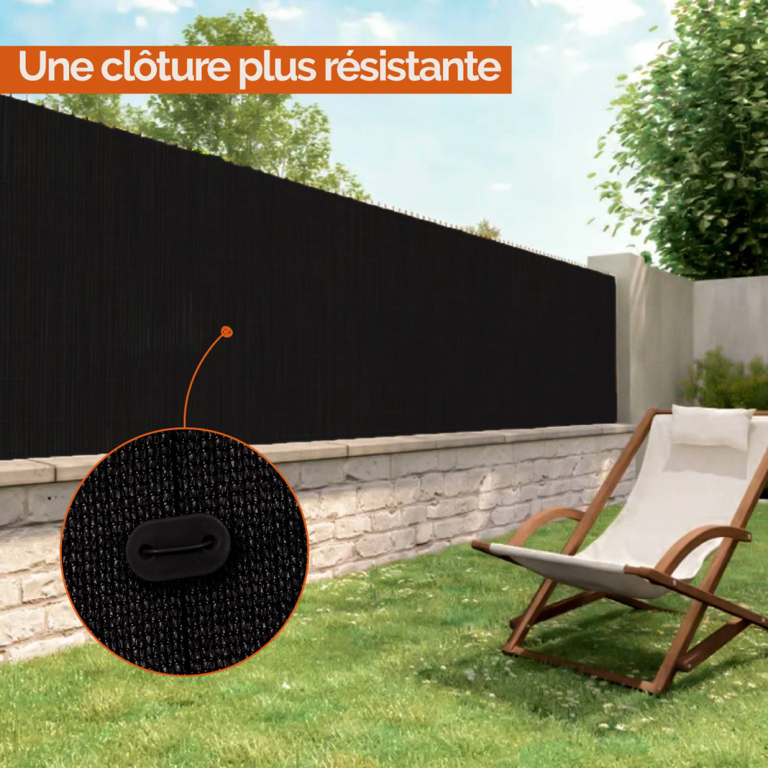 Linxor - Lot de 20 kits de fixation pour brise vue, canisse anti-UV - Noir - Linxor - Imagen 4