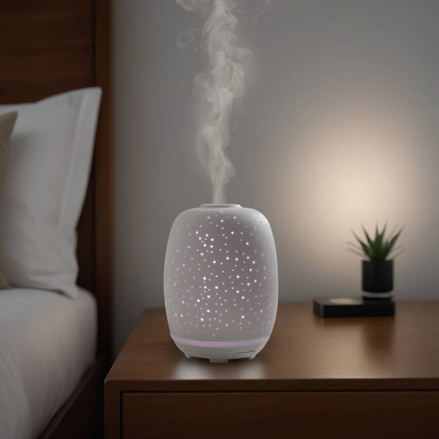 Zen'Arôme Diffuseur Huile Essentielle Stella – Diffuseur de Parfum - Éclairage Multifonction - Céramique Ajourée - Arrêt automatique - Image 2
