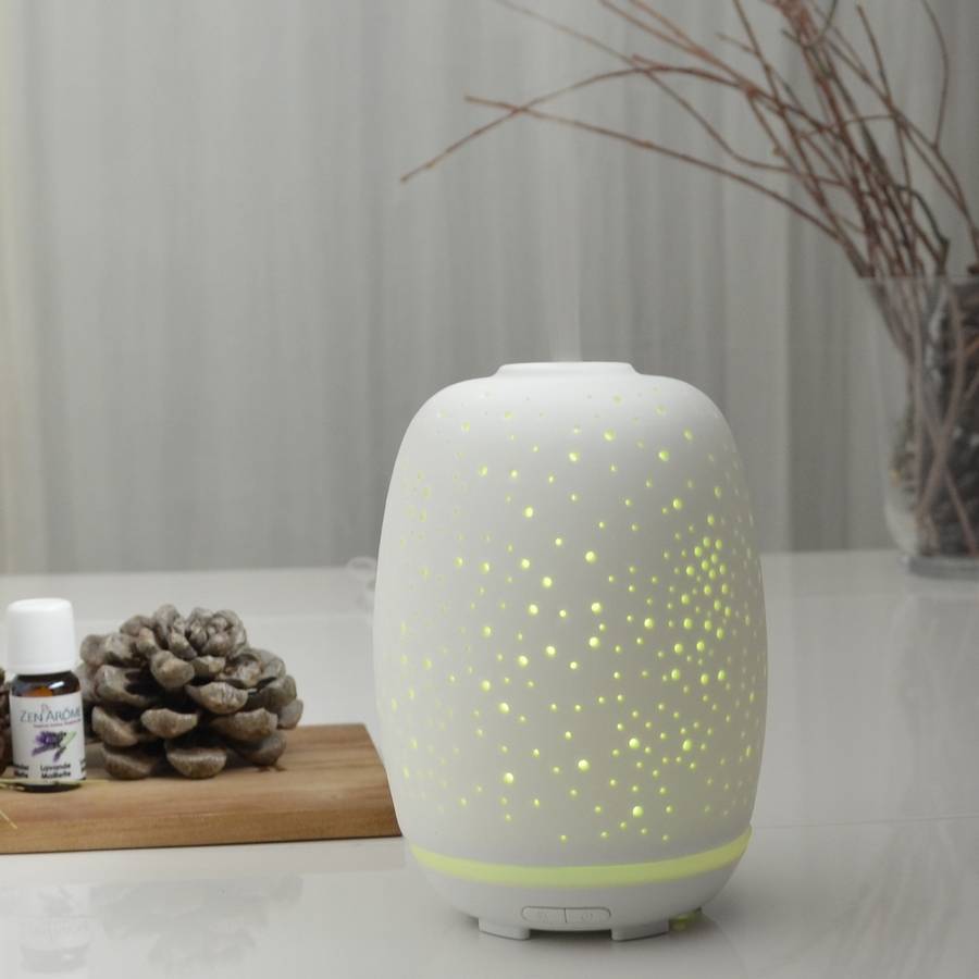 Zen'Arôme Diffuseur Huile Essentielle Stella – Diffuseur de Parfum - Éclairage Multifonction - Céramique Ajourée - Arrêt automatique - Image 9