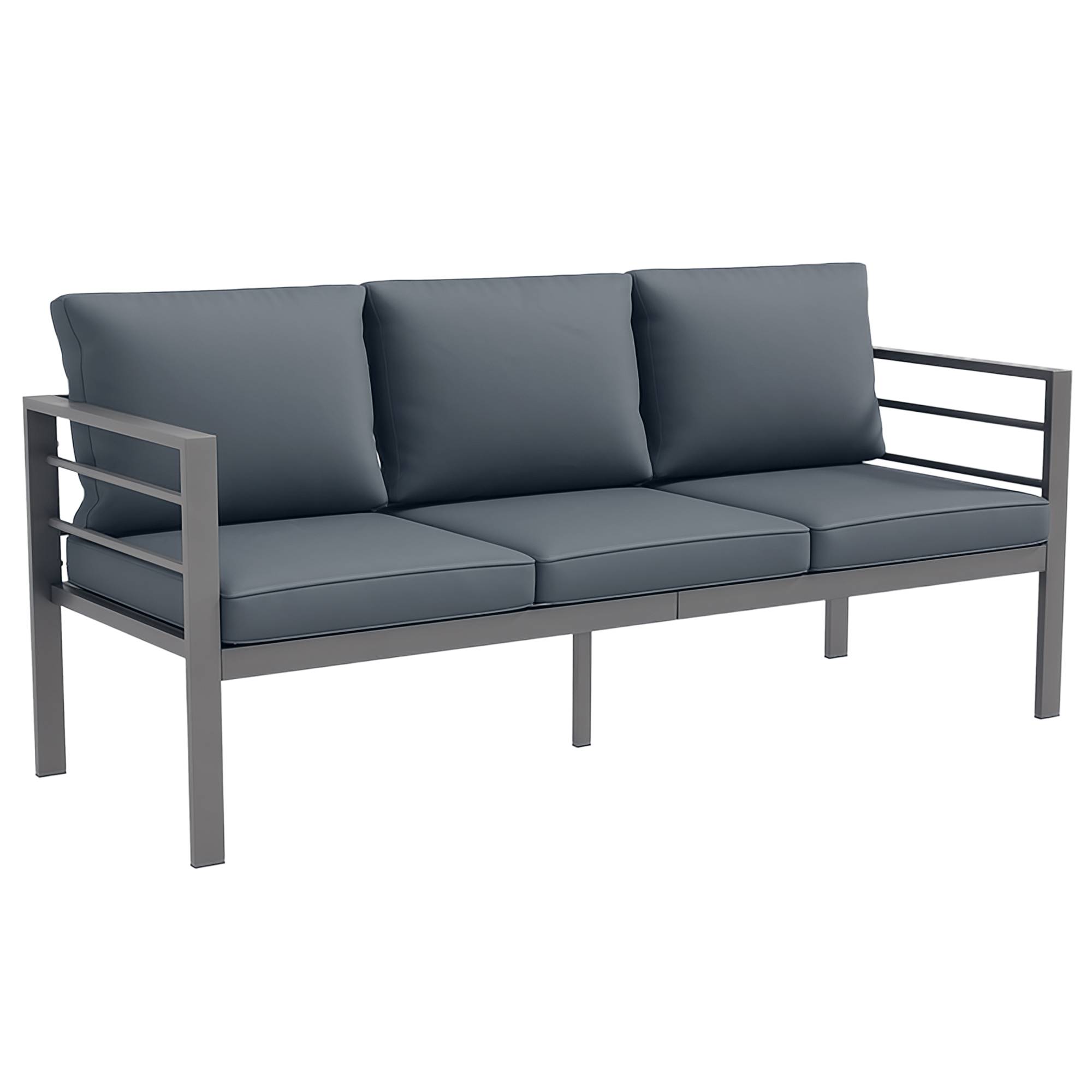 Canapé de jardin 3 places aluminium gris 185 x 66 x 64 cm - PANGIVO - Image 1