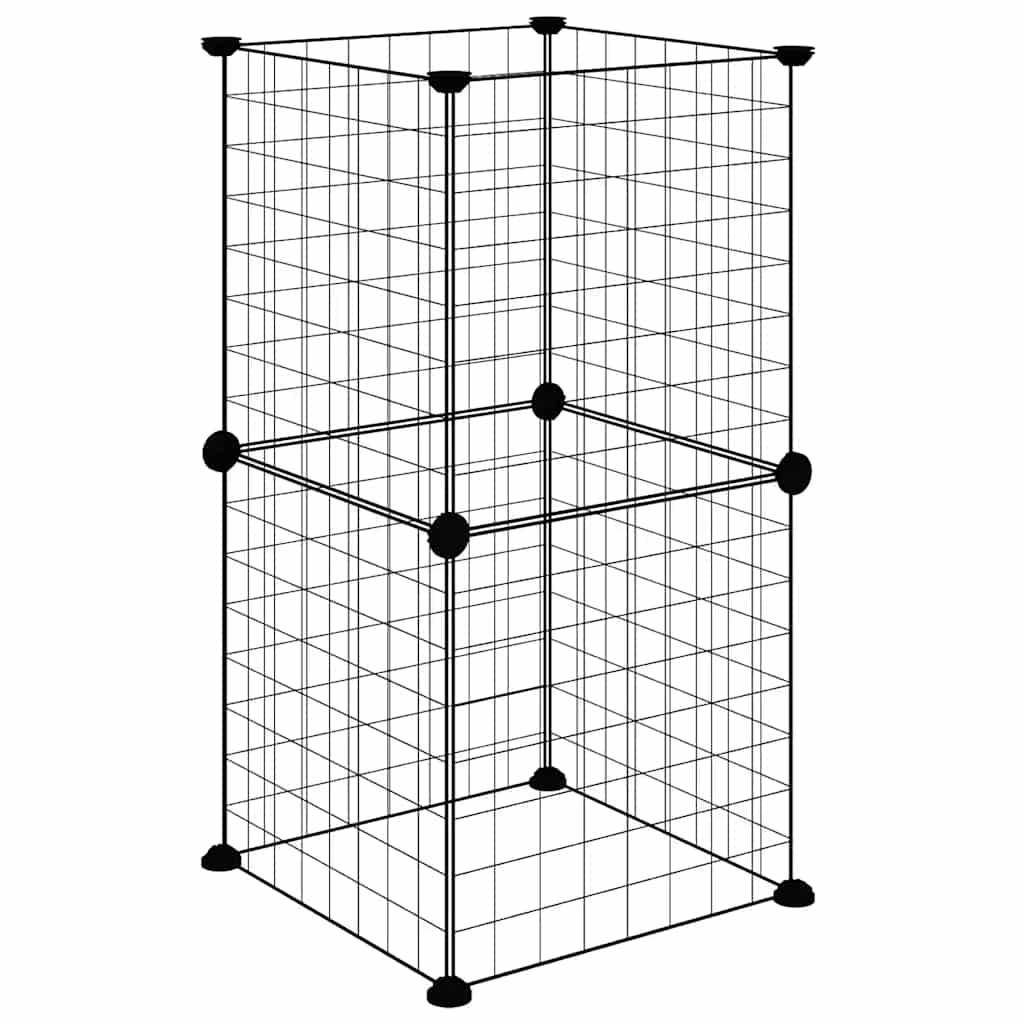 Vidaxl - Cage animaux de compagnie à 8 panneaux Noir 35x35x70 cm Acier vidaXL 3114031 - Imagen 6