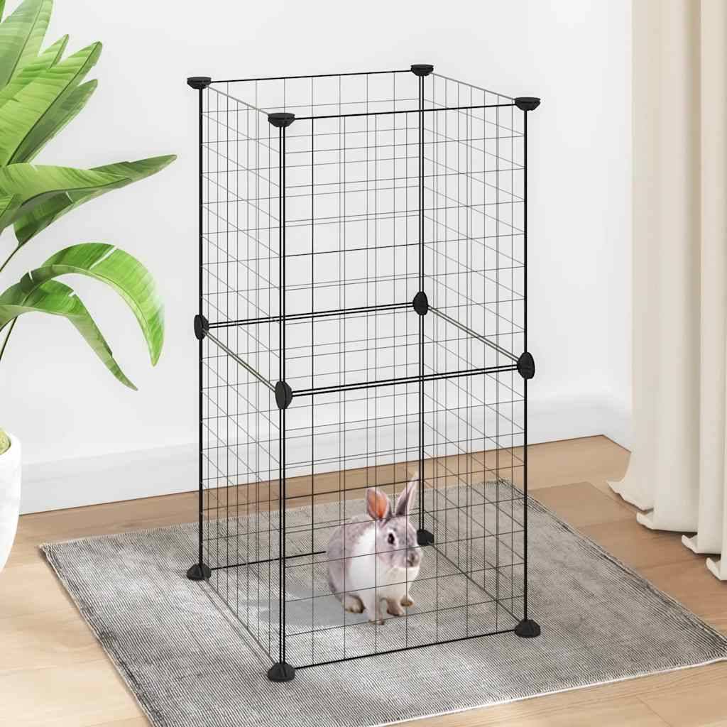 Vidaxl - Cage animaux de compagnie à 8 panneaux Noir 35x35x70 cm Acier vidaXL 3114031 - Imagen 1