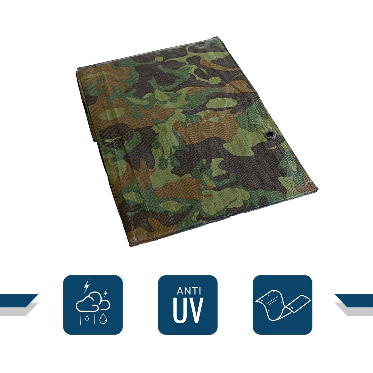 Bâche Agricole 3,6x5 m CM150AG - Camouflage - Haute Qualité - Bâche de protection imperméable pour Matériel agricole TECPLAST - Imagen 2