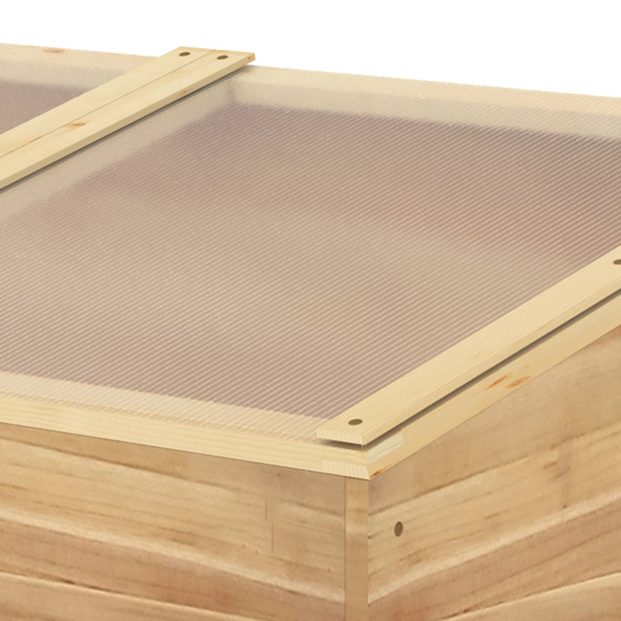 Outsunny - Mini Serre de Jardin pour semis 100x50x36 cm Toit 2 pans ouvrables séparément Polycarbonate Bois Sapin pré-huilé - Outsunny - Image 7