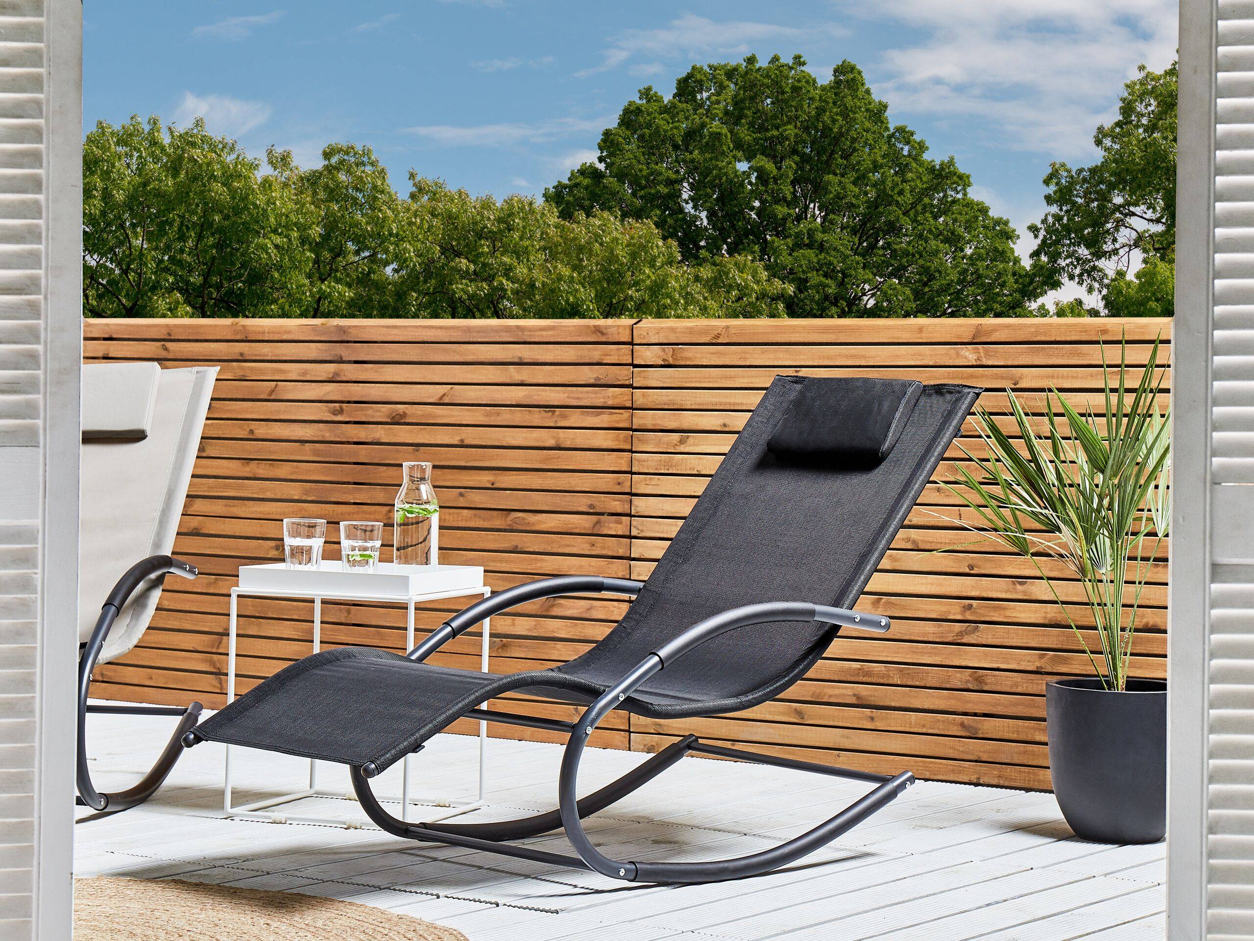 Beliani - Chaise longue Acier Noir CARANO II - Beliani - Imagen 1