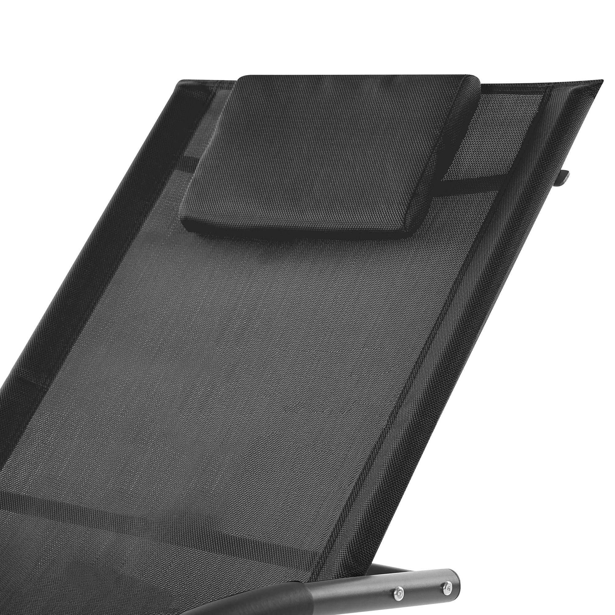 Beliani - Chaise longue Acier Noir CARANO II - Beliani - Imagen 6