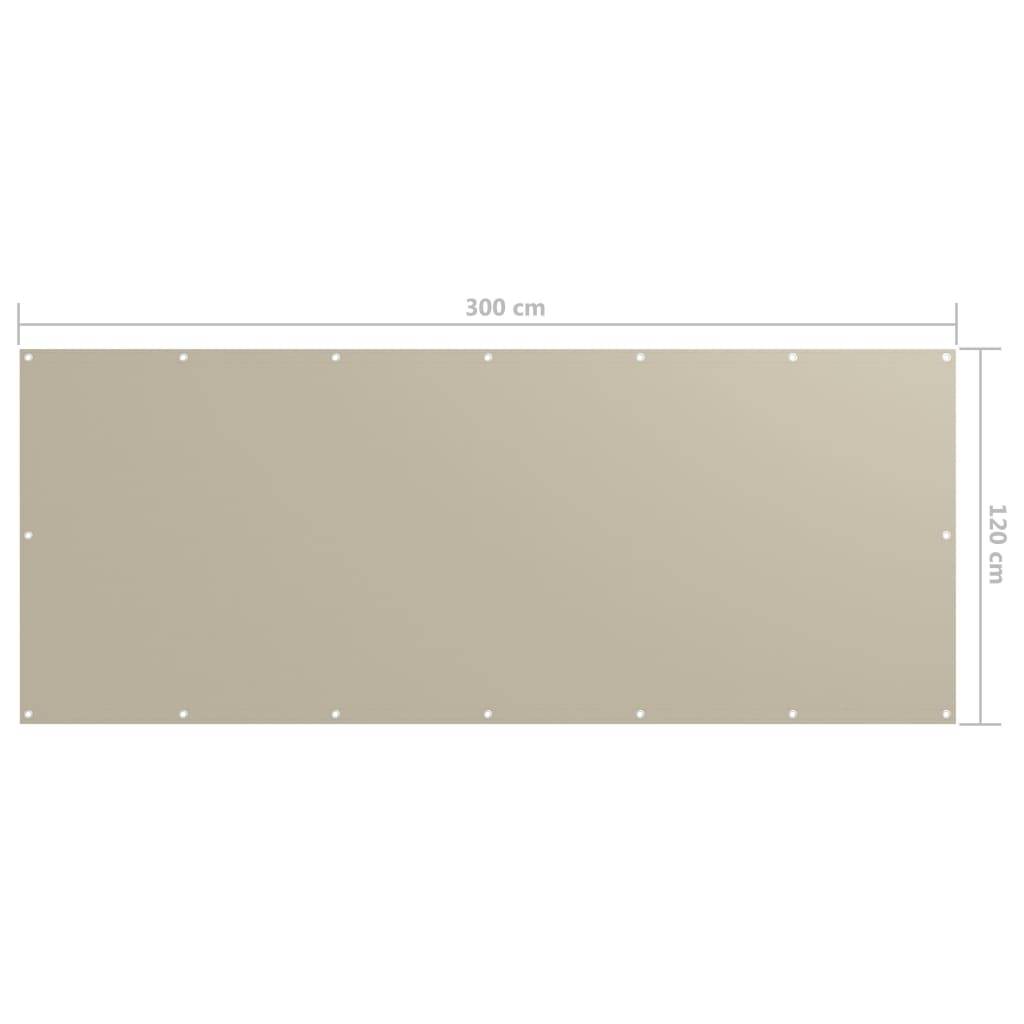 Helloshop26 - Écran de balcon brise pare vue protection confidentialité beige 120 x 300 cm tissu oxford - Imagen 5
