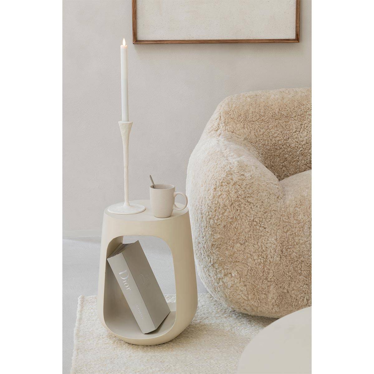 J-Line - Fauteuil en Tissu "Cutie" 99cm Beige - Image 9