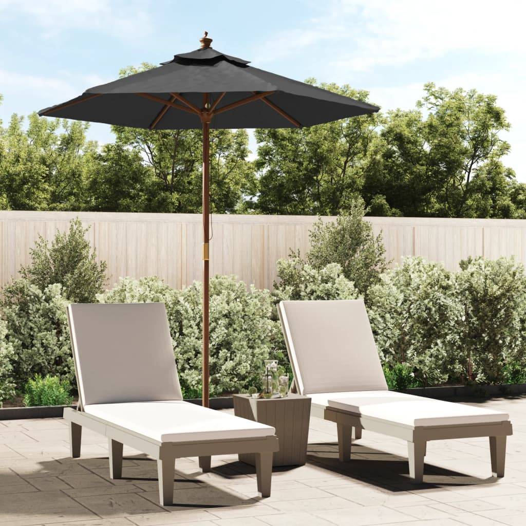 PANGIVO - Parasol de jardin avec mât en bois anthracite 196 x 231 cm - PANGIVO - Image 1