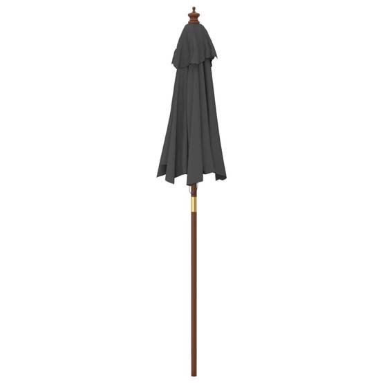 PANGIVO - Parasol de jardin avec mât en bois anthracite 196 x 231 cm - PANGIVO - Image 5