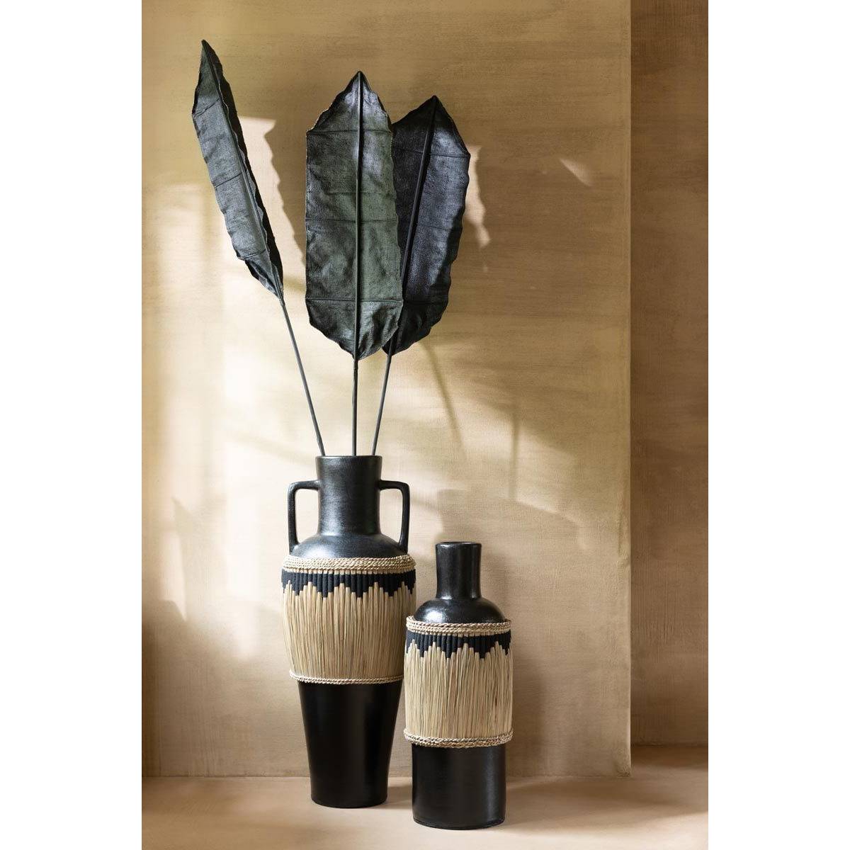 J-Line - Vase Bouteille Déco "Herbes" 75cm Noir - Image 3