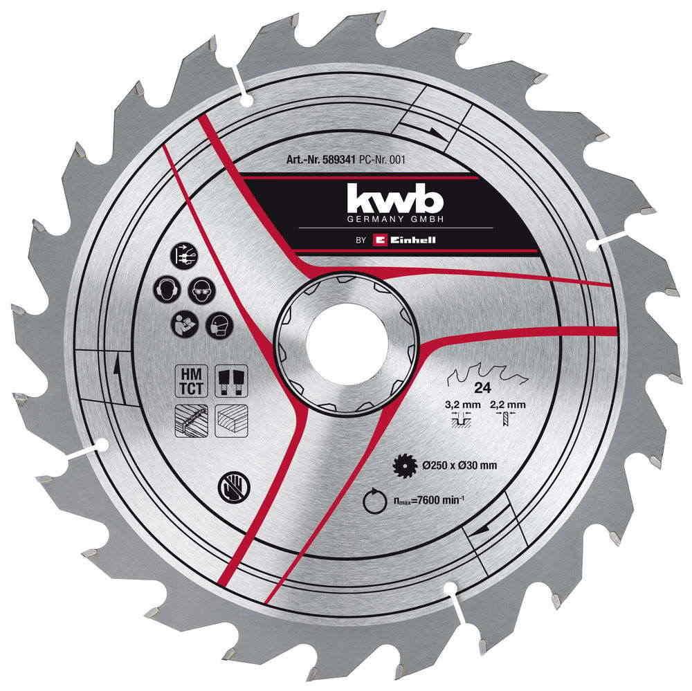 Kwb By Einhell - Lame pour scie sur table diamètre 250x30x3,2 mm, 24 dents - KWB by Einhell - Image 1