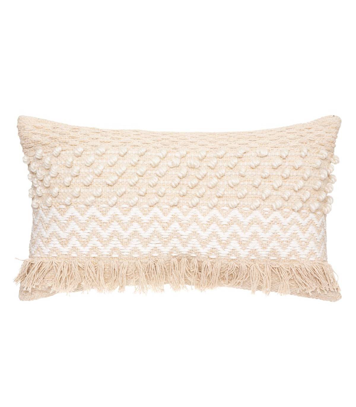 Coussin déhoussable Jacquard sable 30 x 50 cm - Imagen 1