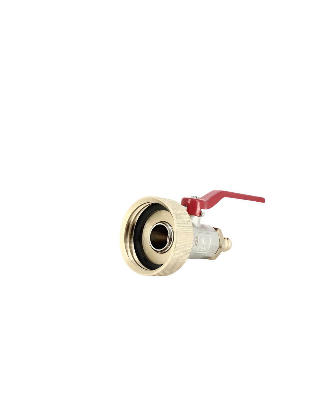 Raccord cuve S60X6 laiton - Vanne laiton + Embout droit 13 mm - Imagen 5