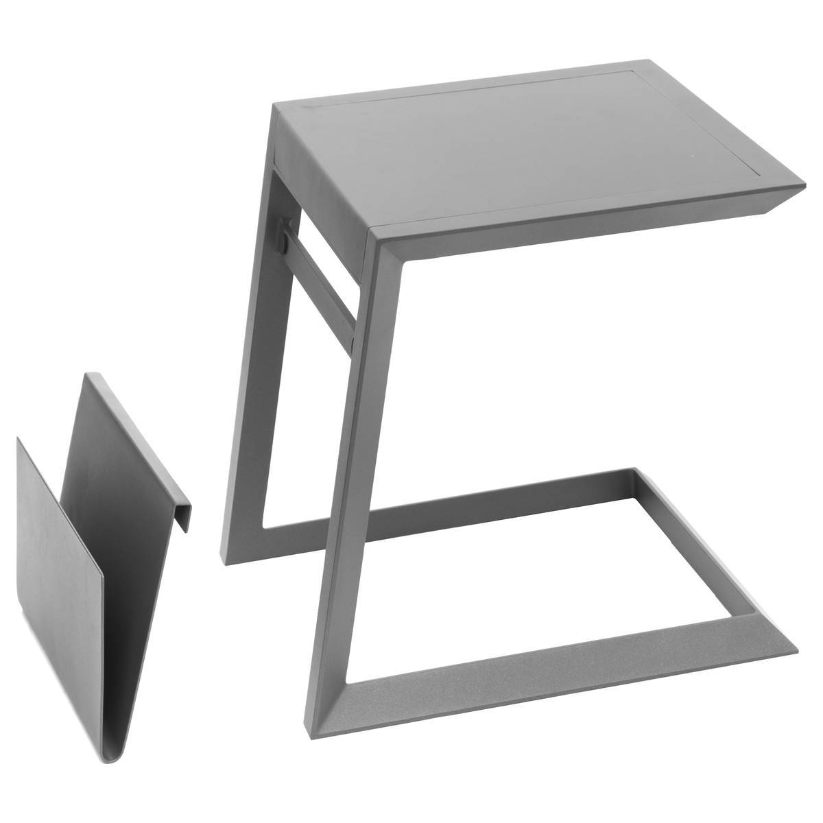 Hesperide - Table d'appoint de jardin carrée "Allure" graphite 55x45x55cm en aluminium traité époxy - Hespéride - Imagen 5