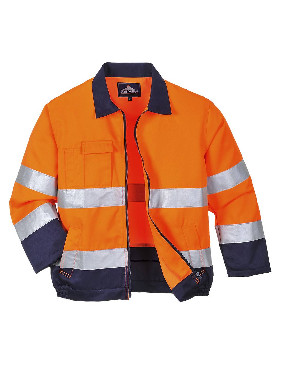 Veste Hi-vis Madrid Couleur : Orange/marine Taille M - Portwest