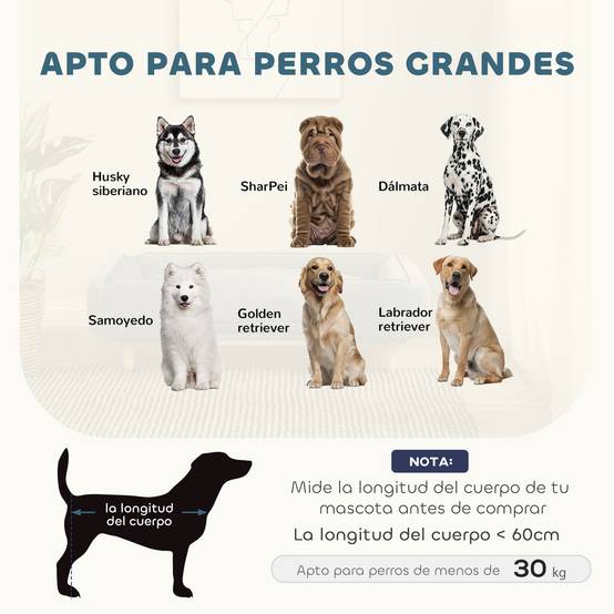 Lit surélevé pour chien, pieds bois, coussin lavable, charge 30kg,96x66x24cm,bleu - Image 6