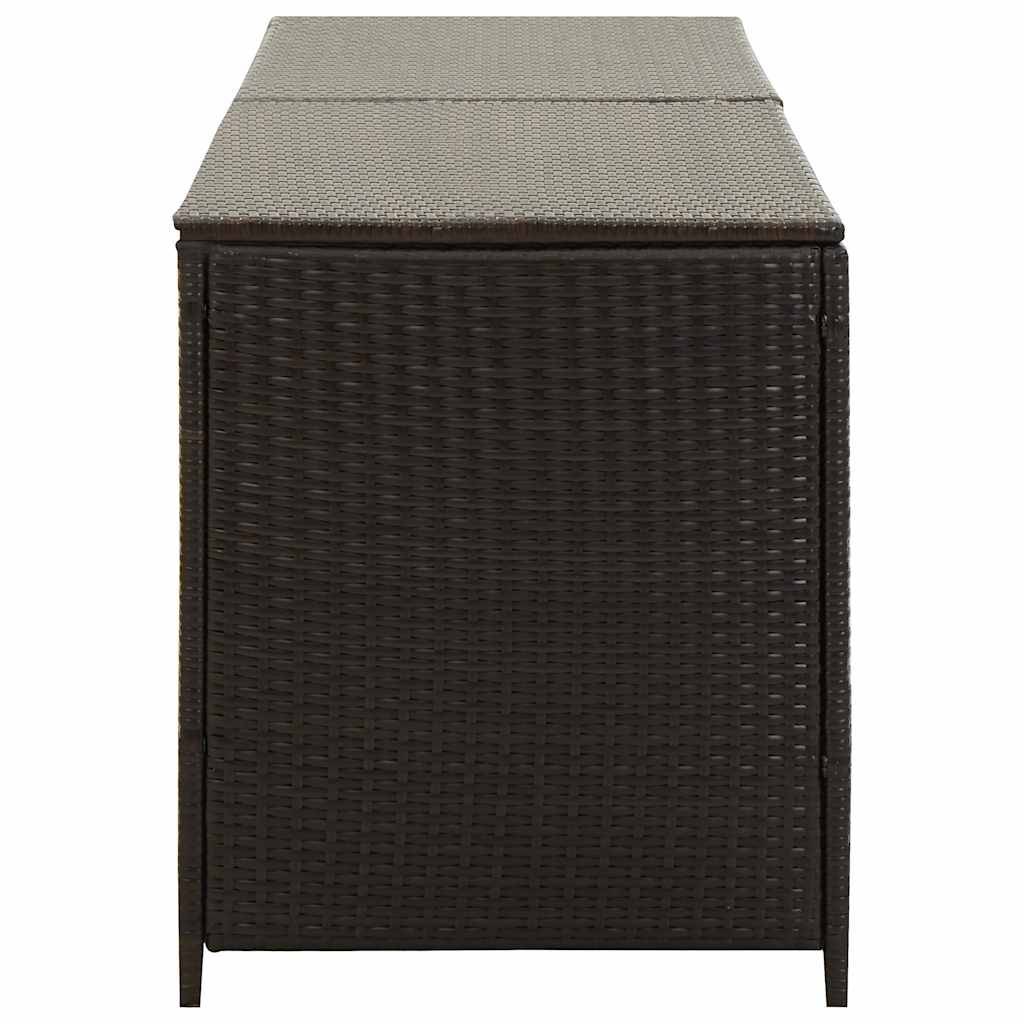Longue Boîte de Rangement Résine Tressée Étanche pour Terrasse Extérieur Marron 200x50x60 cm – ComfortXL Outdoor Living - Image 5