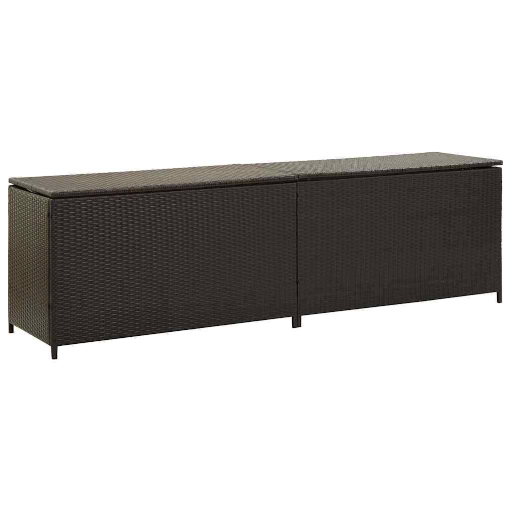 Longue Boîte de Rangement Résine Tressée Étanche pour Terrasse Extérieur Marron 200x50x60 cm – ComfortXL Outdoor Living - Image 2