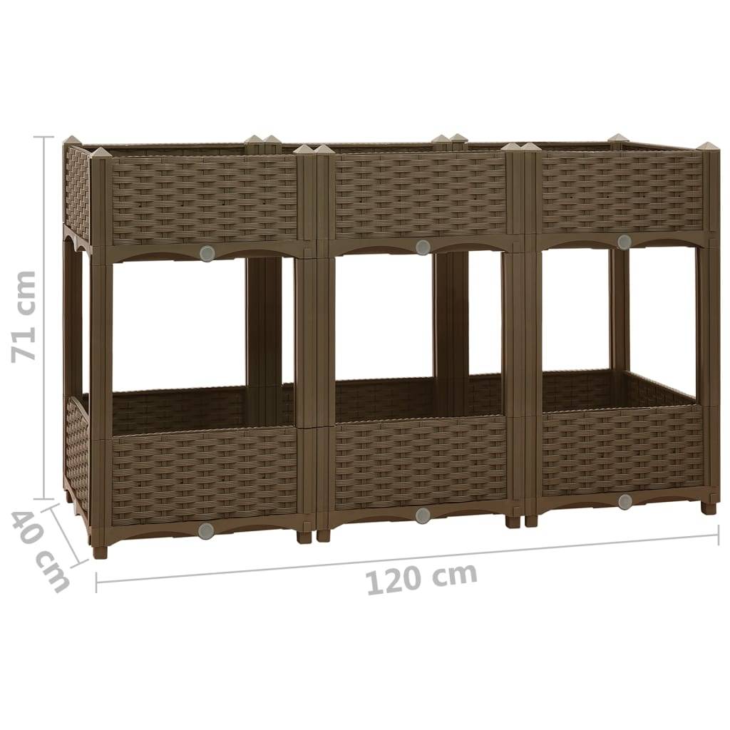 Helloshop26 - Jardinière lit surélevé plantes fleurs jardin 120 x 40 x 71 cm polypropylène - Imagen 5