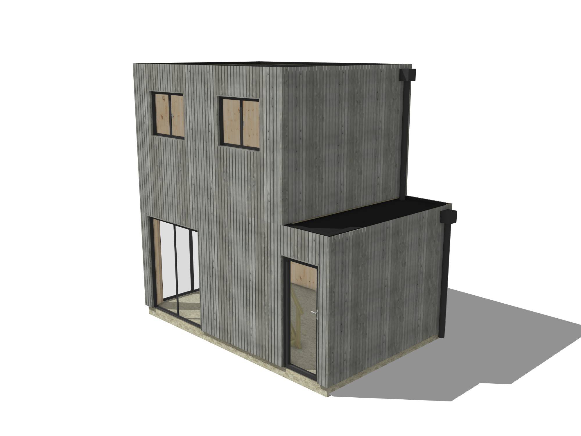 Studio de jardin RE2020 en bois 5,5 x 3,5 x 2,7 m / isolation RE2020 avec mezzanine et terrasse / menuiseries alu k-line - Image 2