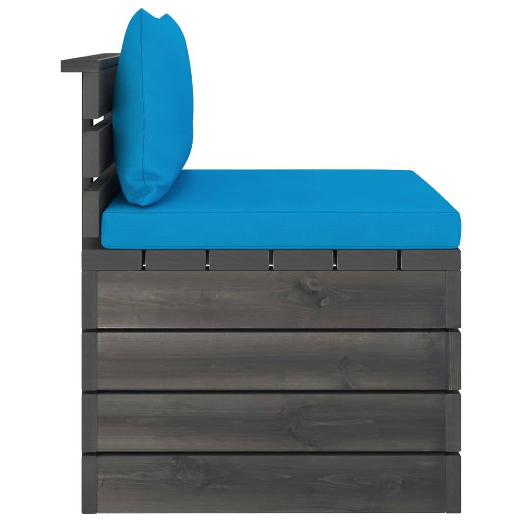 Helloshop26 - Salon de jardin palette meuble d'extérieur ensemble de mobilier 2 pièces avec coussins bois de pin massif - Imagen 4