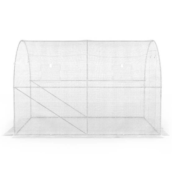 IDMARKET - Serre de jardin tunnel 6m² 3 x 2 x 2 m acier galvanisé + bâche anti-UV avec porte et fenêtres ROMA blanche - Image 5
