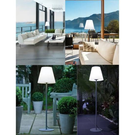 Lumisky - Lampadaire lumineux extérieur - LUMISKY - 150cm - Acier et polyéthylene - Blanc froid - Image 4