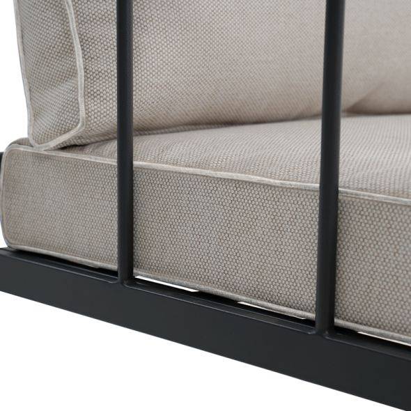 Beau Rivage - Salon de jardin NAPOLI en acier noir tissu ecru Beau Rivage - Imagen 4