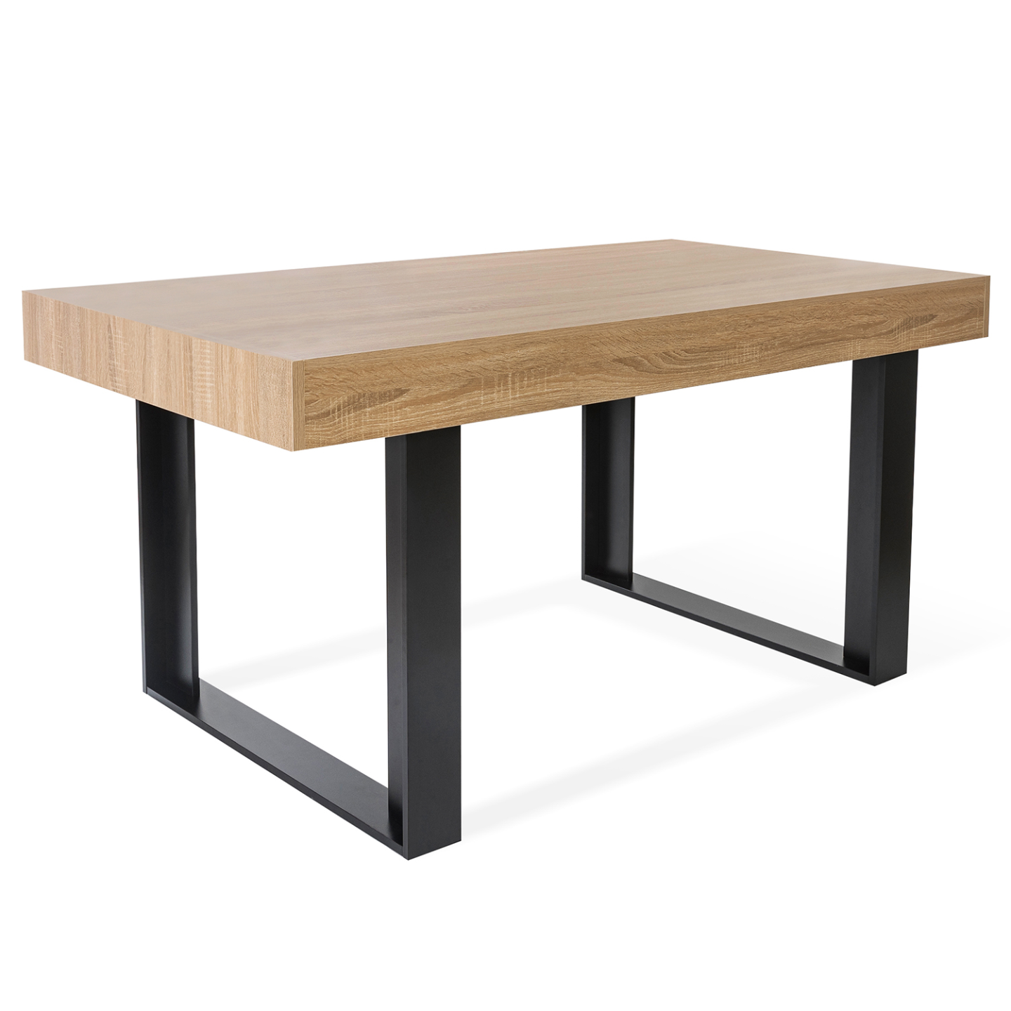 Table à manger rectangle PHOENIX 6 personnes bois et noir 160 cm - Image 2