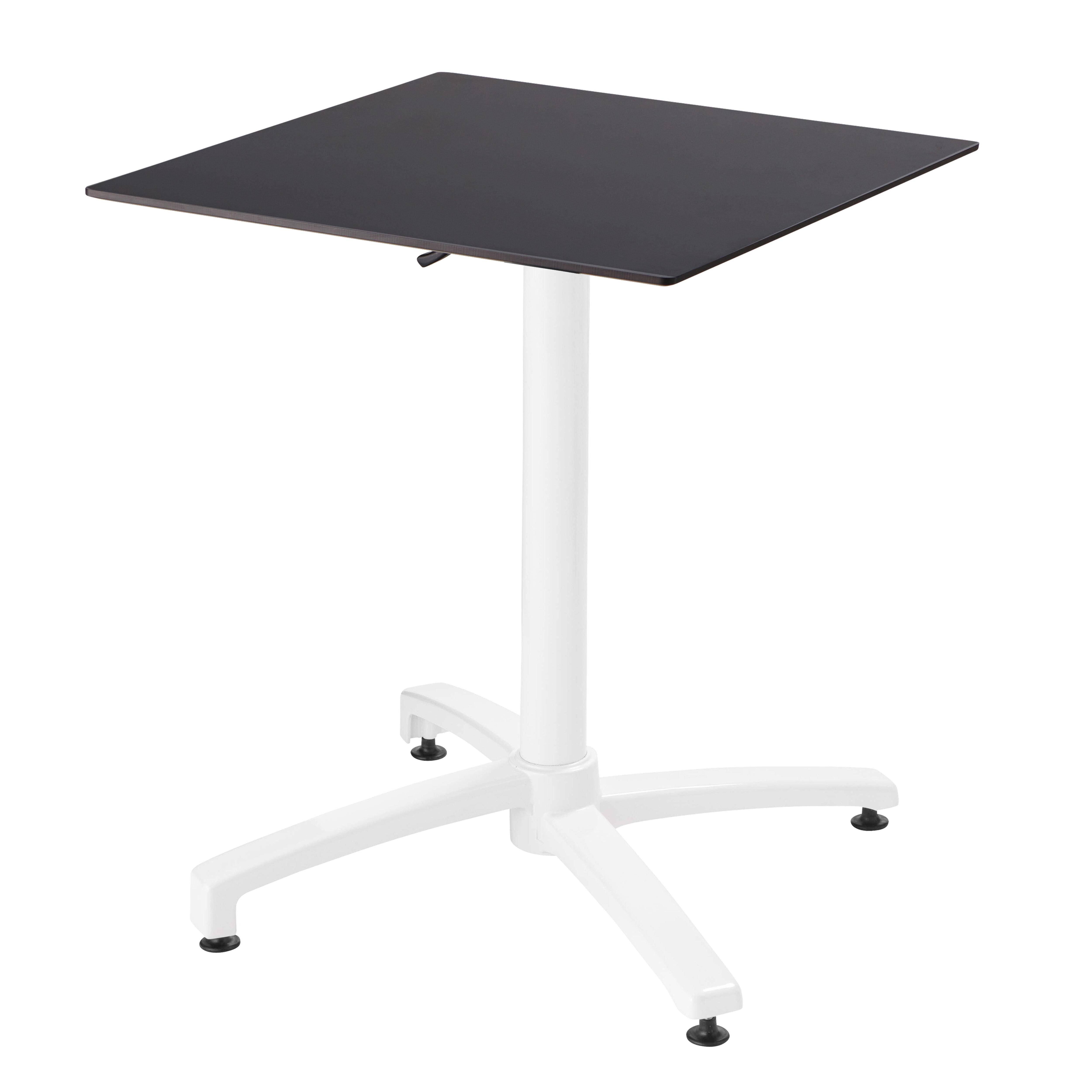 Oviala - Ensemble table 60 cm noir et 4 chaises en métal blanc - Oviala - Imagen 2