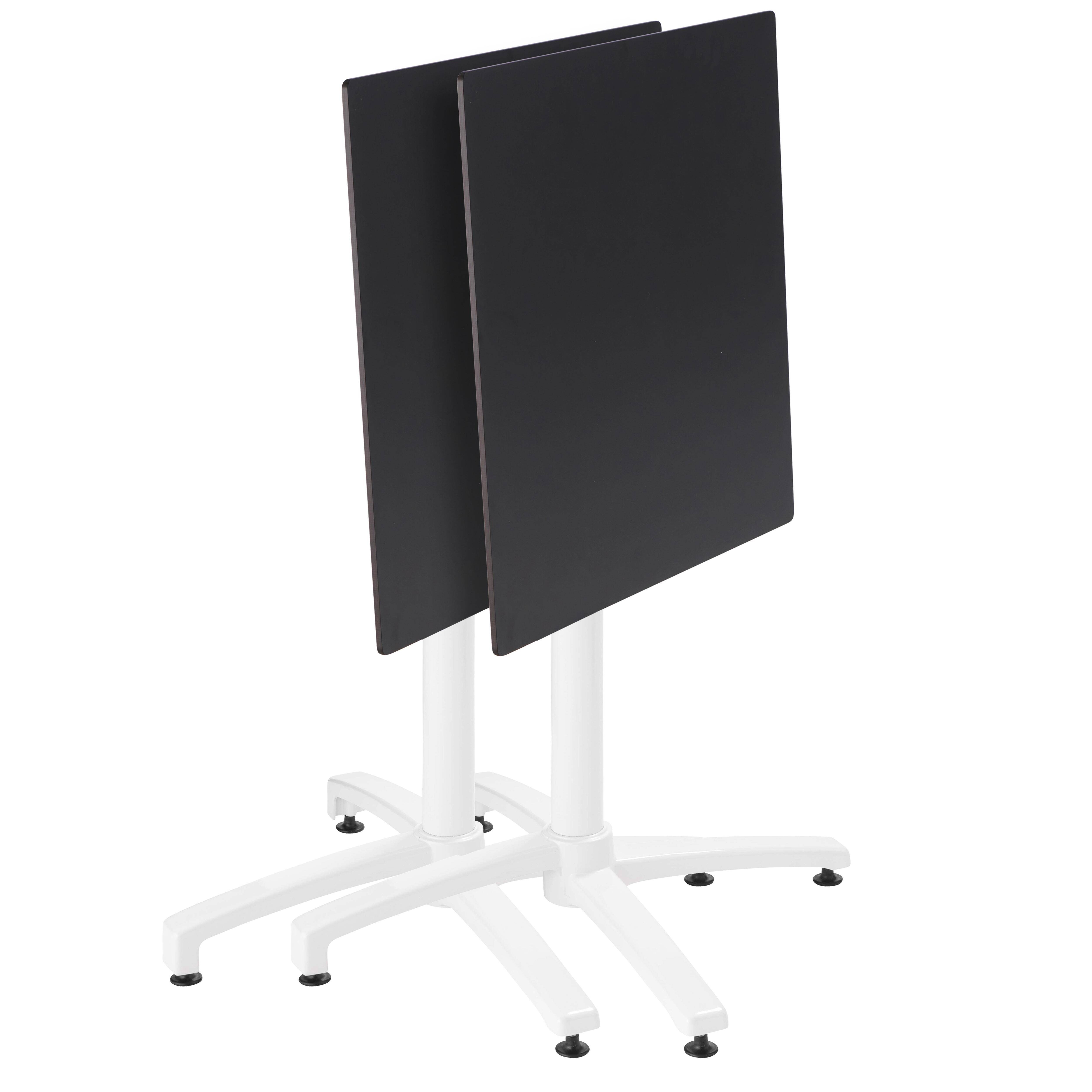 Oviala - Ensemble table 60 cm noir et 4 chaises en métal blanc - Oviala - Imagen 3