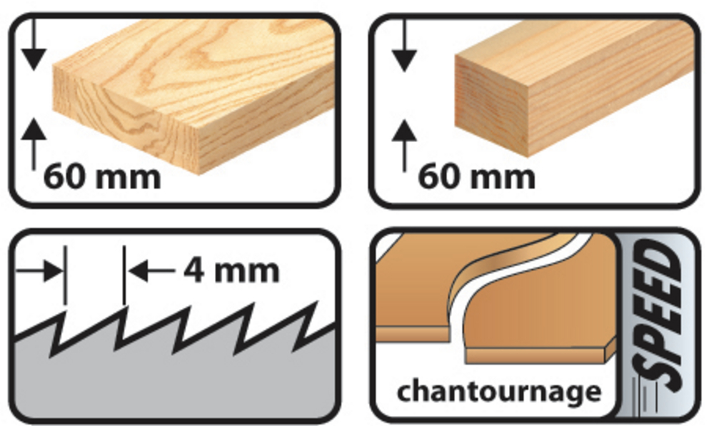 5 lames de scie sauteuse CV - Lu. 75 mm pas 4 mm - chantournage pour bois - LEMAN - 7012.05 - Imagen 6