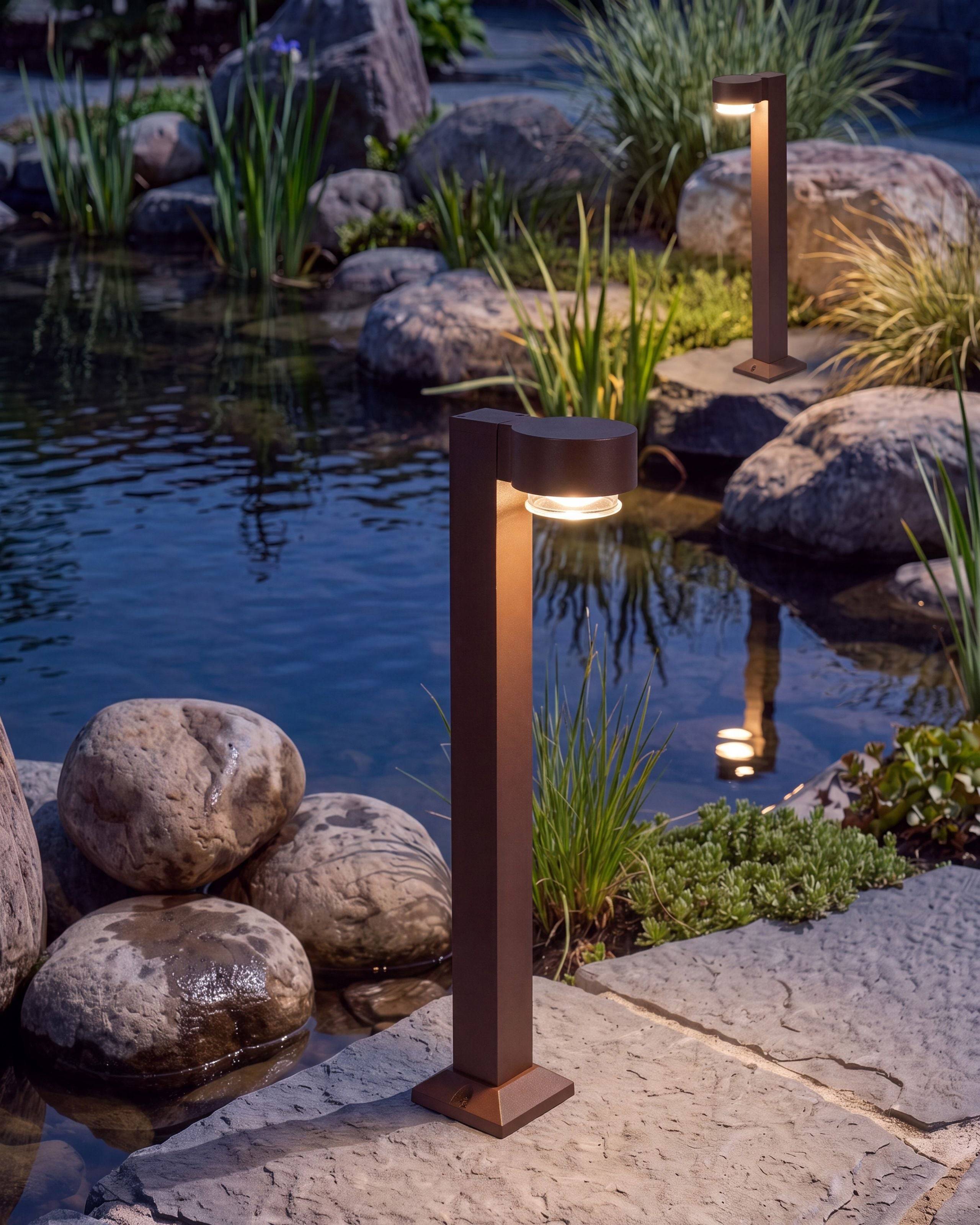 Beliani - Borne Lumineuse Aluminium Marron ANOIA - Beliani