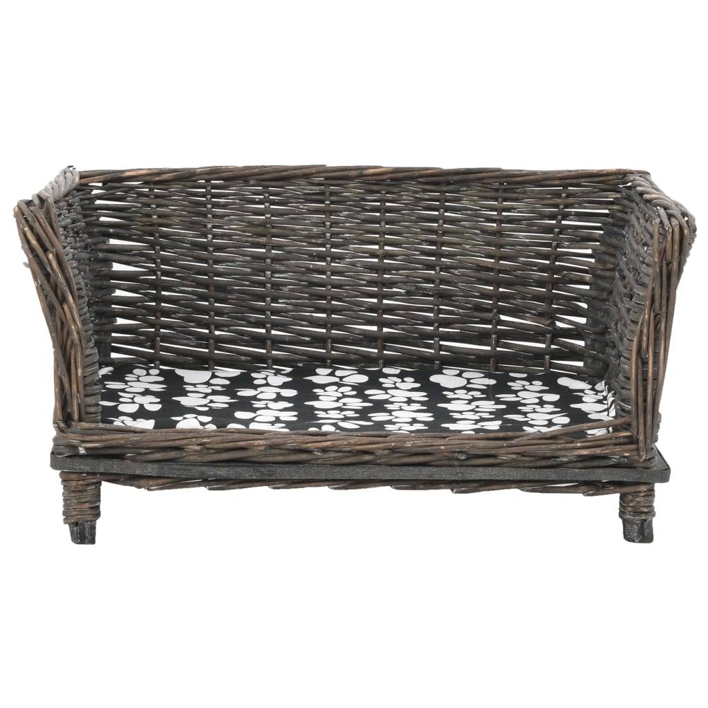 Vidaxl - Panier pour chiens avec coussin Gris 50x33x30 cm Saule naturel vidaXL 170774 - Imagen 6