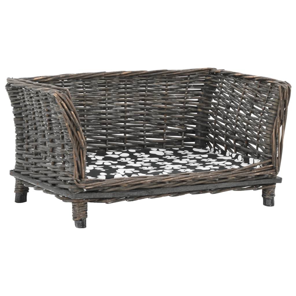 Vidaxl - Panier pour chiens avec coussin Gris 50x33x30 cm Saule naturel vidaXL 170774 - Imagen 1