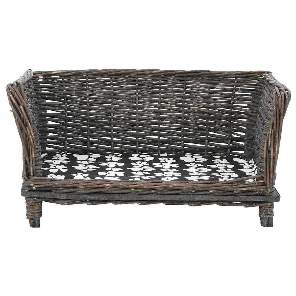 Vidaxl - Panier pour chiens avec coussin Gris 50x33x30 cm Saule naturel vidaXL 170774 - Imagen 2