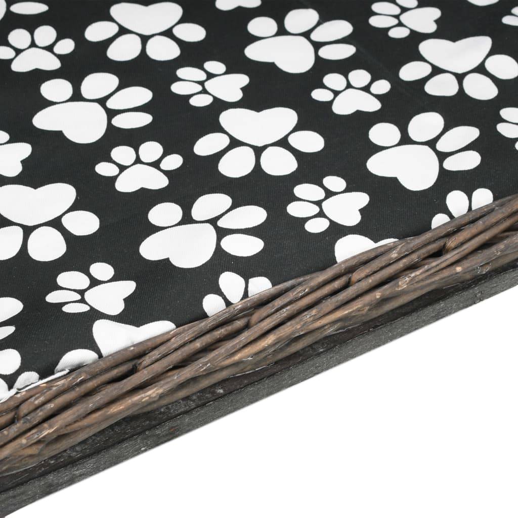 Vidaxl - Panier pour chiens avec coussin Gris 50x33x30 cm Saule naturel vidaXL 170774 - Imagen 5