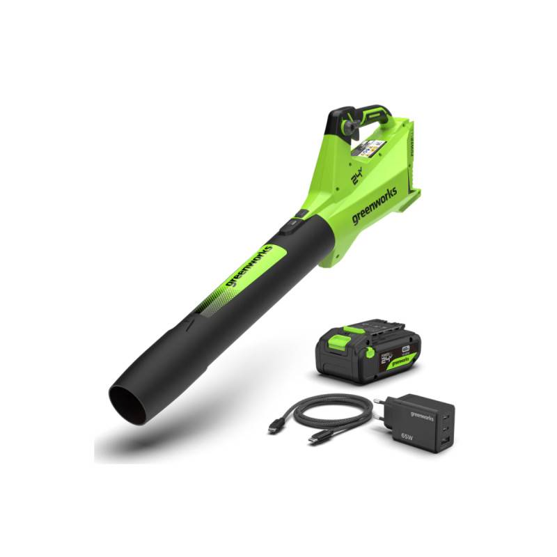 Greenworks - Souffleur 24V GREENWORKS - 177 km/h - Batterie 4,0Ah et chargeur - BL24L411-01 - Image 1