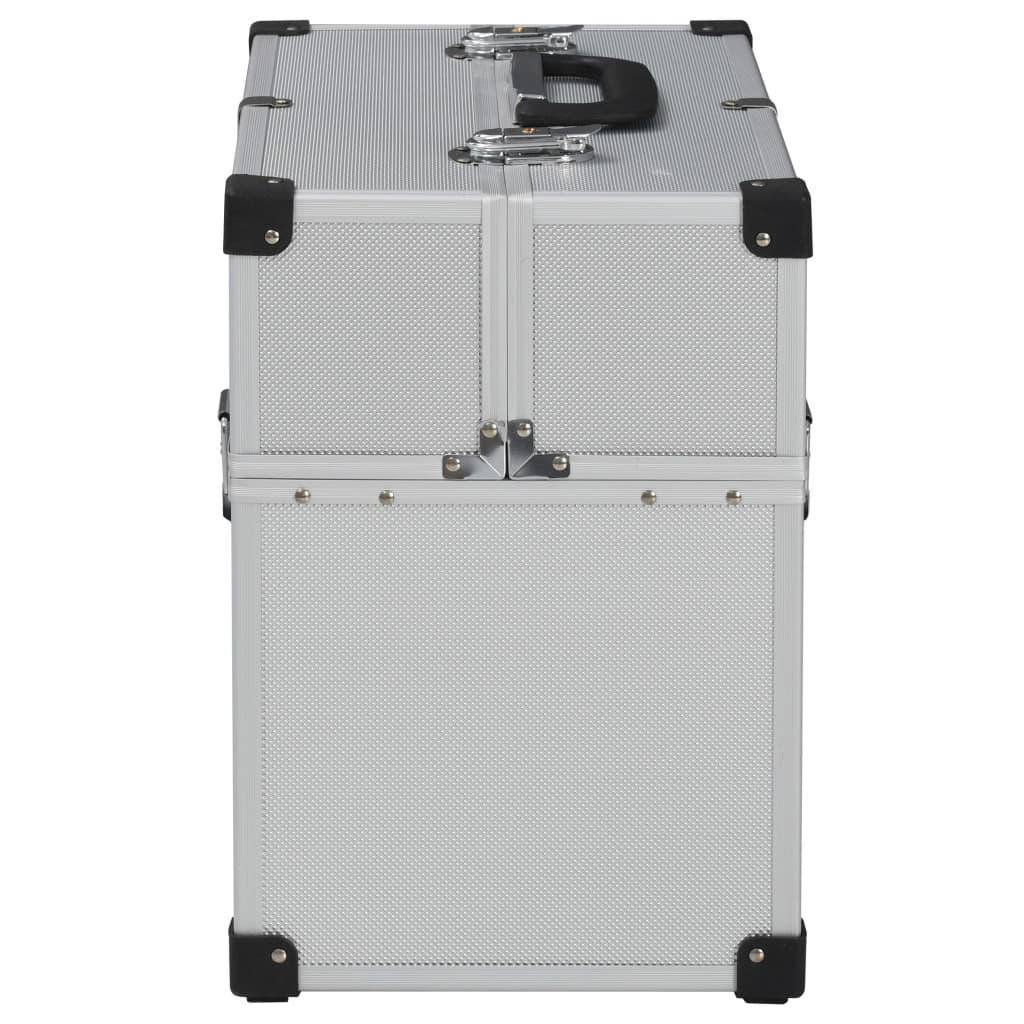 Helloshop26 - Boîte à outils valise à outils mallette à outils trolley à outils caisse à outils rangement stockage fichiers 38 x 22,5x34 cm argenté - Imagen 5