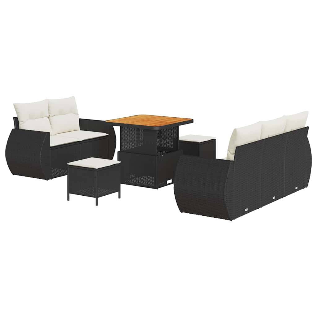 ComfortXL - Salon de Jardin Modulable 7 Places Résine Tressée et Bois d'Acacia 8 pcs avec Table Noir – ComfortXL Outdoor Living - Image 2