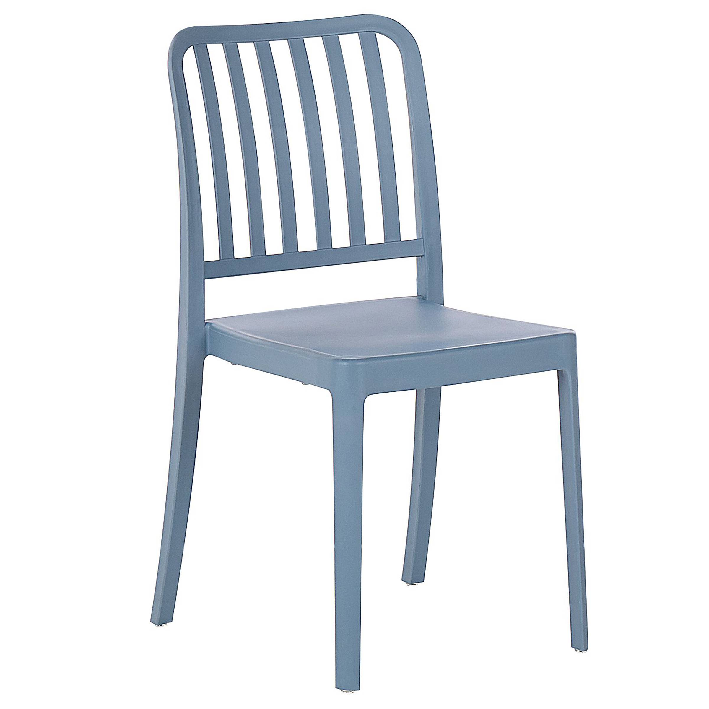 Beliani - Ensemble de salle à manger de jardin en plastique bleu et blanc 4 places table carrée chaises empilables résistant aux intempéries - Imagen 8