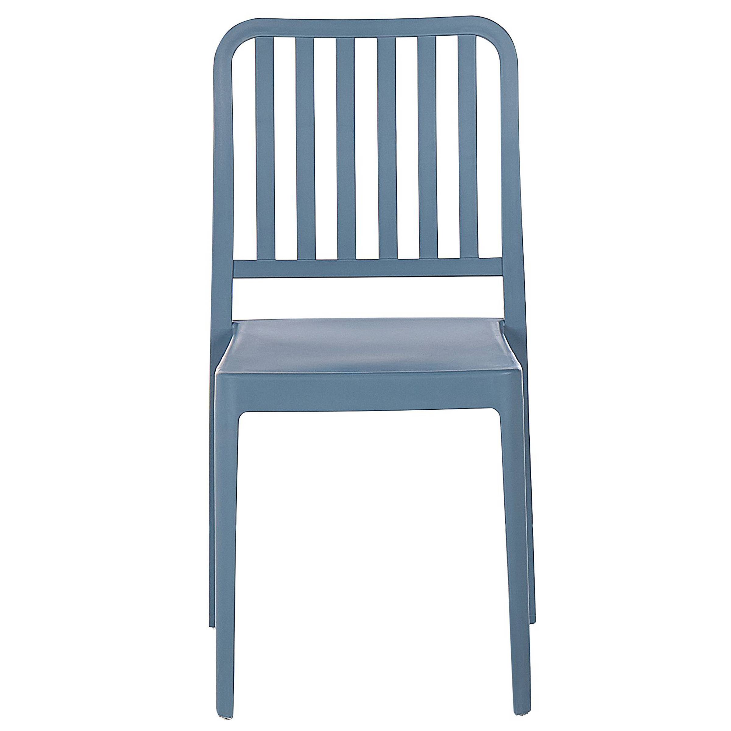Beliani - Ensemble de salle à manger de jardin en plastique bleu et blanc 4 places table carrée chaises empilables résistant aux intempéries - Imagen 9