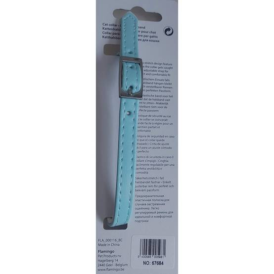 Flamingo - Collier 30 cm x 11 mm bleu clair avec strass et clochette pour chat - Image 3