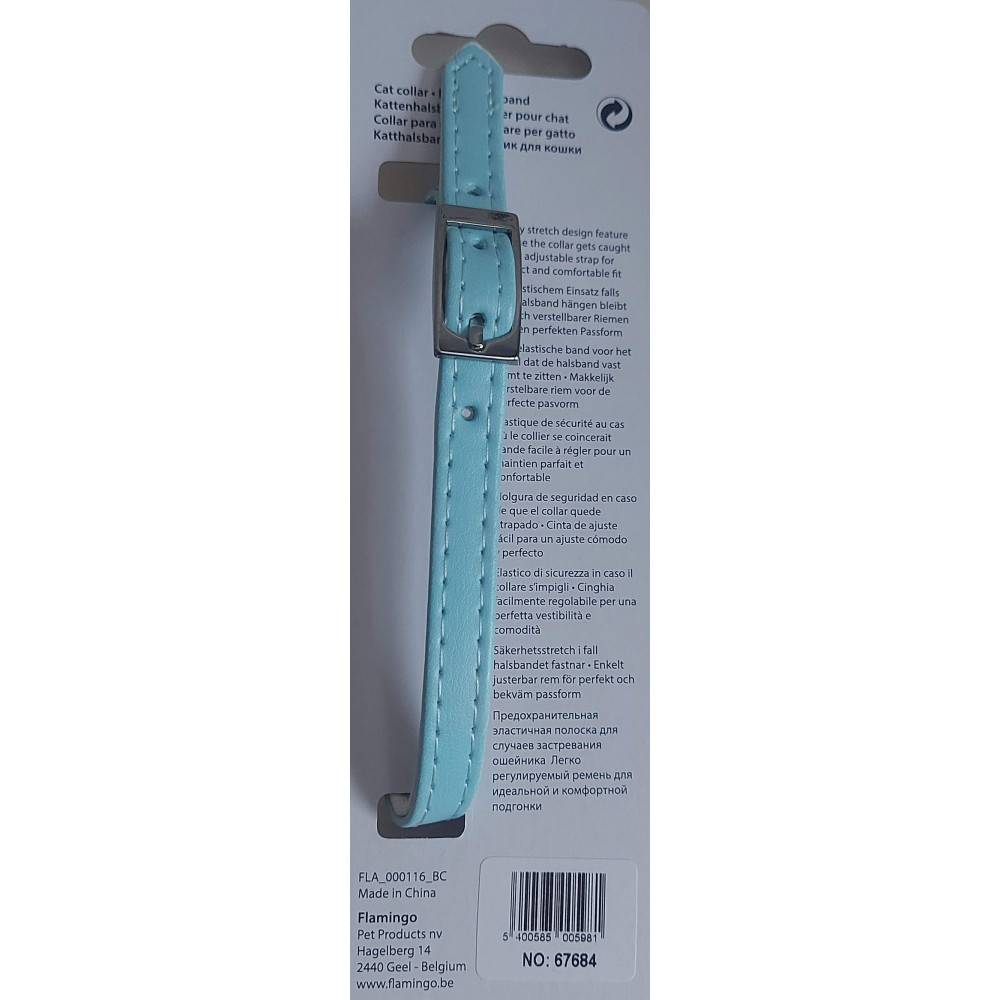 Collier 30 cm x 11 mm bleu clair avec strass et clochette pour chat - Imagen 3